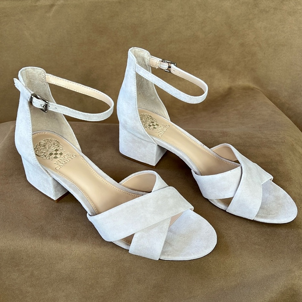Vince Camino Florrie Crisscross Suede Heeled Sandal